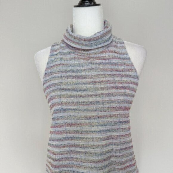 Anthropologie rainbow knit striped high neck sleeveless dress - Picture 2 of 7